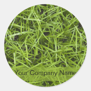 Pegatina Redonda Green Grass Lawn Service