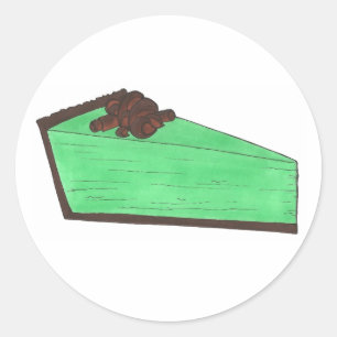 Pegatina Redonda Green Grasshopper Pie Slice St.