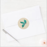 Pegatina Redonda Green Holly Berry Merry Christmas Holly Design<br><div class="desc">Nuestros stickers de Navidad son la adición perfecta a regalos,  bolsas de fiesta,  tazas,  etc.</div>