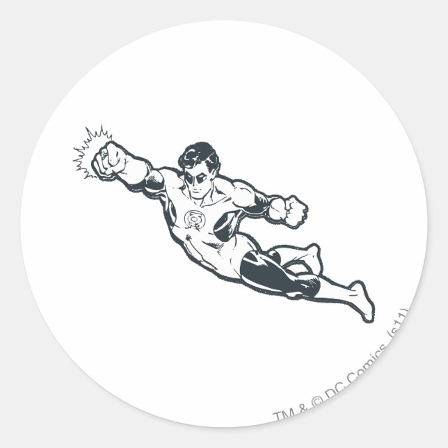 Pegatina Redonda Green Lantern Punks BW (Anverso)