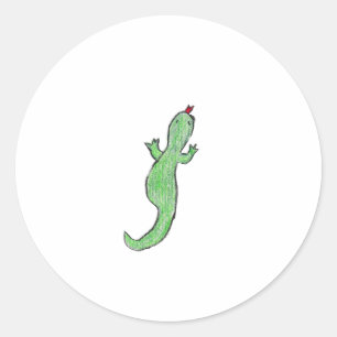 Pegatina Redonda Green Lizzard