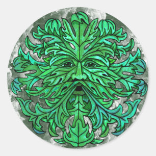 Pegatina Redonda Green Man Gaze