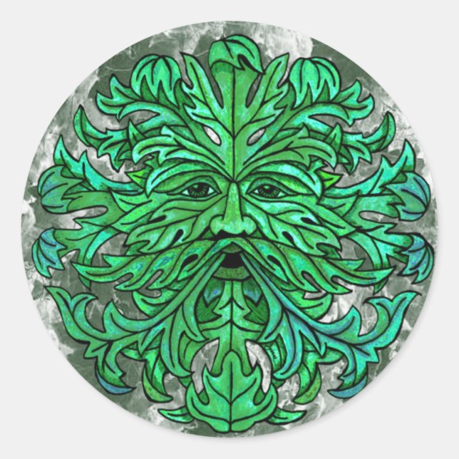 Pegatina Redonda Green Man Gaze (Anverso)