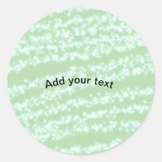 Pegatina Redonda Green pastel glitter sparkle name text boho retro 