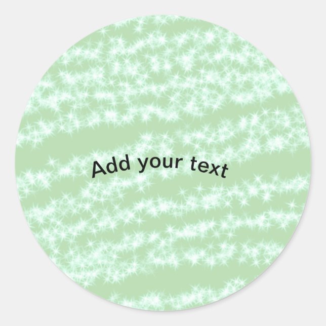 Pegatina Redonda Green pastel glitter sparkle name text boho retro  (Anverso)