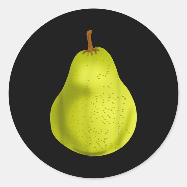 Pegatina Redonda Green Pear Funny Fruit Costume  (Anverso)