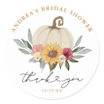 Green Pumpkin Sunflower Bridal Shower Gracias