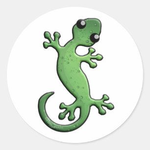 Pegatina Redonda Green Rain Gecko