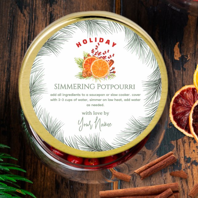 Pegatina Redonda Green Stovetop Christmas  Simmering Potpourri  (Subido por el creador)