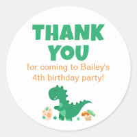 Green T-Rex Birthday Party Gracias