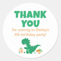 Green T-Rex Birthday Party Gracias