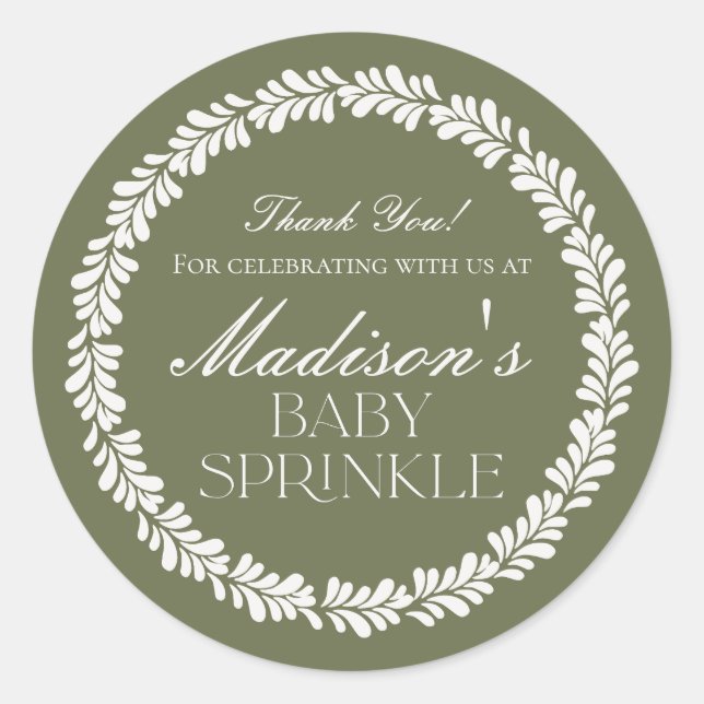 Pegatina Redonda Green Talavera Tile España Fiesta Baby Sprinkle (Anverso)