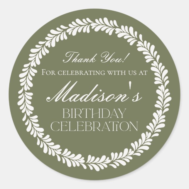 Pegatina Redonda Green Talavera Tile Español Fiesta Favor de cumple (Anverso)