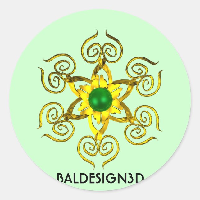 PEGATINA REDONDA GREEN TALISMAN (Anverso)