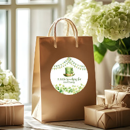 Pegatina Redonda Green Watercolor Shamrock St Patrick's Day Party