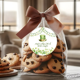 Pegatina Redonda Green Watercolor Shamrock St Patrick's Day Party