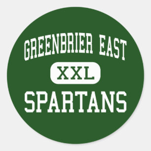 Pegatina Redonda Greenbrier East - Espartanos - Alto - Lewisburg