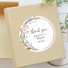 Pegatina Redonda Greeneration Eucalyptus Boda Personalizada Gracias