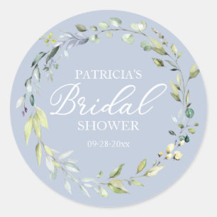 Pegatina Redonda Greenery Eucalyptus Wreath Bridal Shower Favorito