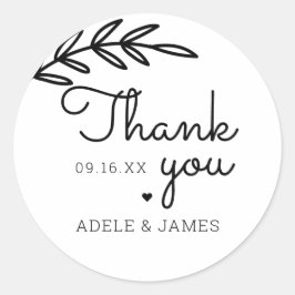 Pegatina Redonda Greenery Gracias Boda