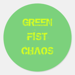 PEGATINA REDONDA GREENFISTCHAOS