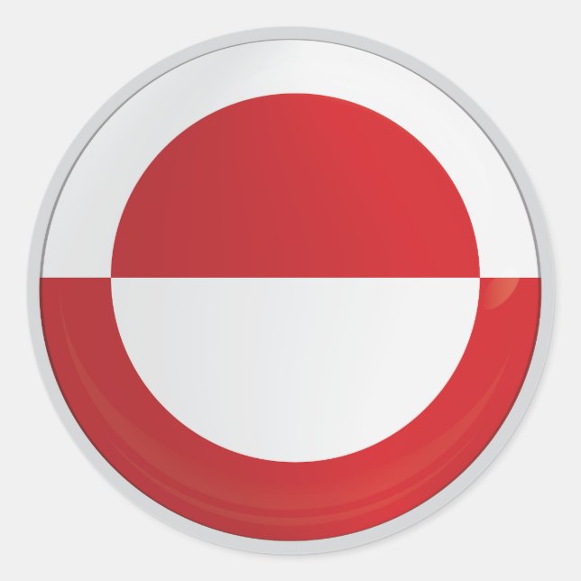 Pegatina Redonda Greenland Round Icon X4 (Anverso)