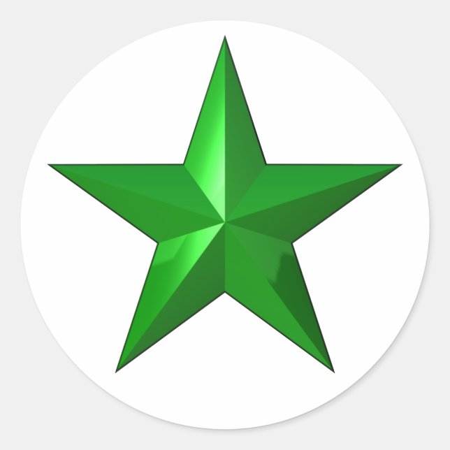 Pegatina Redonda GreenStarButton (Anverso)