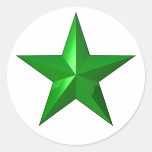Pegatina Redonda GreenStarButton