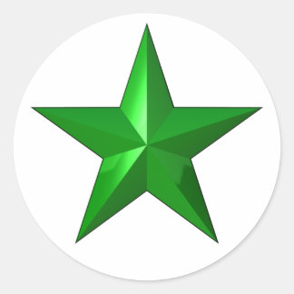 Pegatina Redonda GreenStarButton