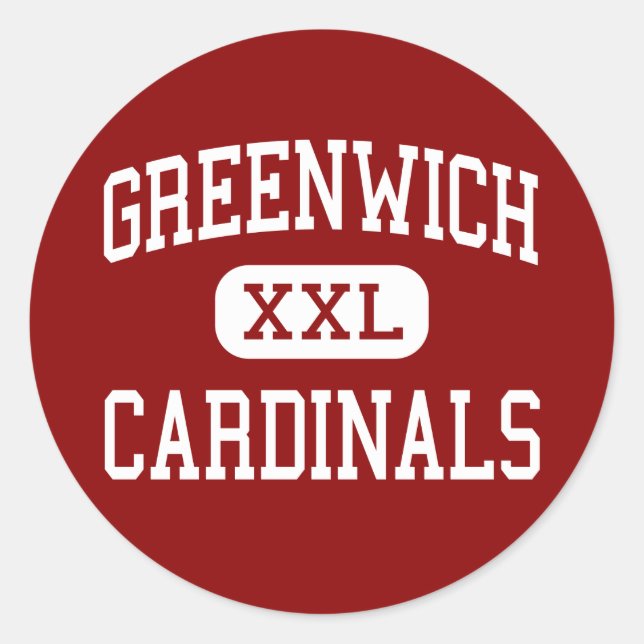 Pegatina Redonda Greenwich - Cardenales - Alto - Greenwich (Anverso)