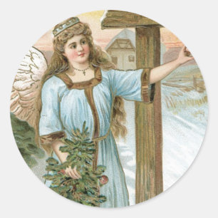Pegatina Redonda Greetings Angel