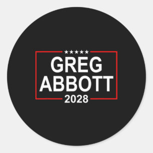 Pegatina Redonda Greg Abbott 2028 Elección Presidencial 4 de Julio 