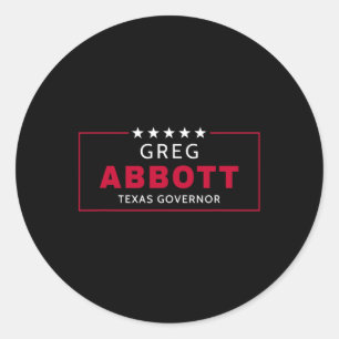 Pegatina Redonda Greg Abbott Elección Texas Gobernador Republicano 