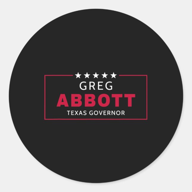 Pegatina Redonda Greg Abbott Elección Texas Gobernador Republicano  (Anverso)