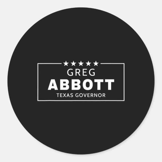 Pegatina Redonda Greg Abbott Election Texas Governor Republican Red (Anverso)