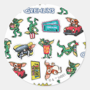 Pegatina Redonda Gremlins™ Diversión con Stickers Patrón