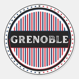 Pegatina Redonda Grenoble City Pride Emblem – French Identity