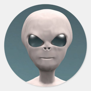Pegatina Redonda Grey Alien