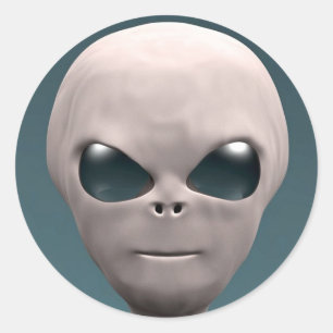 Pegatina Redonda Grey Alien