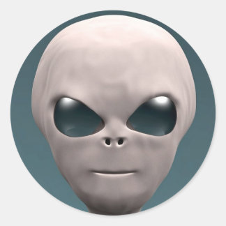 Pegatina Redonda Grey Alien