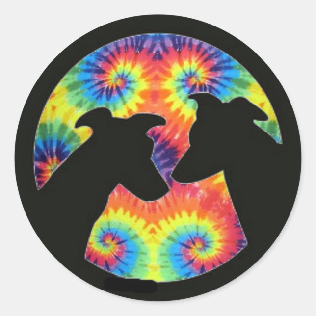 Pegatina Redonda Greyhound (Anverso)