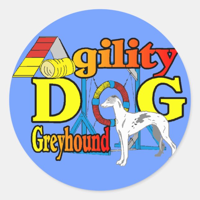 Pegatina Redonda Greyhound_Agility (Anverso)