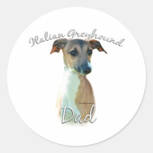 Pegatina Redonda Greyhound Dad