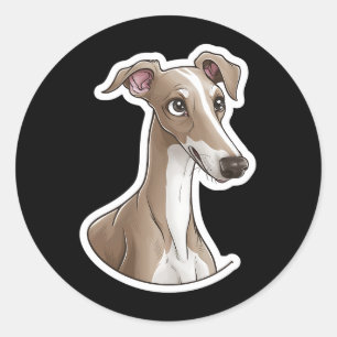 Pegatina Redonda Greyhound italiano