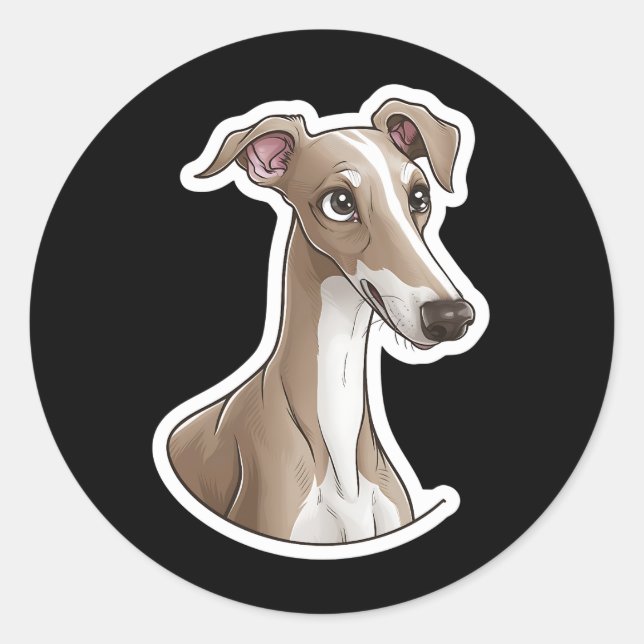 Pegatina Redonda Greyhound italiano (Anverso)