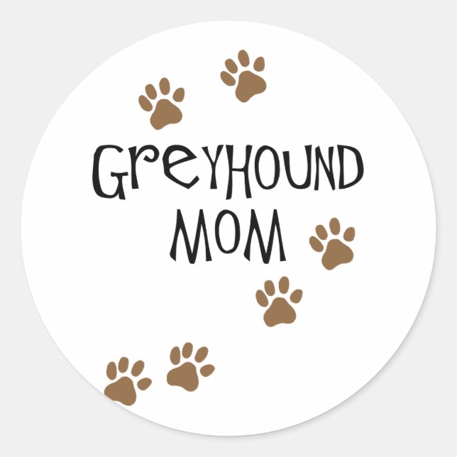 Pegatina Redonda Greyhound Mom (Anverso)