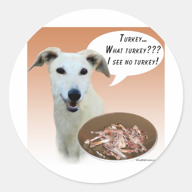 Pegatina Redonda Greyhound Turquía (Anverso)