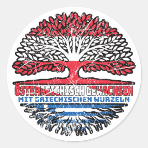Pegatina Redonda Griechenland Griechisch Österreichisch Österreich