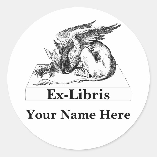 Pegatina Redonda Griffin en el libro Ex-Libris (Anverso)