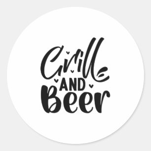Pegatina Redonda Grill and Beer